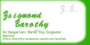 zsigmond barothy business card
